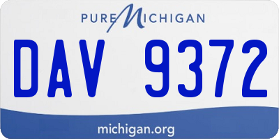 MI license plate DAV9372