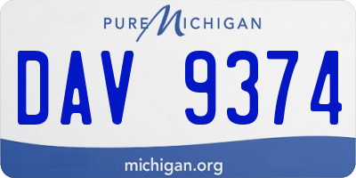 MI license plate DAV9374