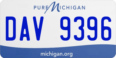 MI license plate DAV9396