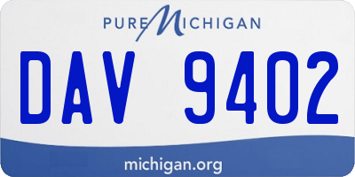 MI license plate DAV9402