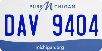 MI license plate DAV9404