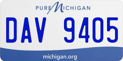 MI license plate DAV9405