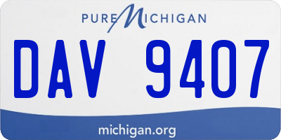 MI license plate DAV9407