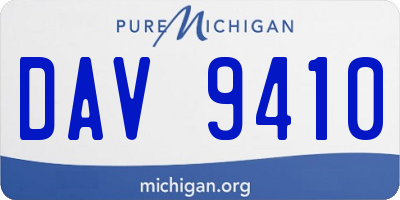 MI license plate DAV9410