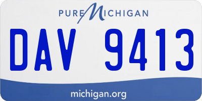 MI license plate DAV9413