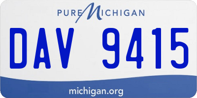 MI license plate DAV9415