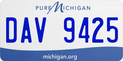 MI license plate DAV9425
