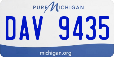 MI license plate DAV9435