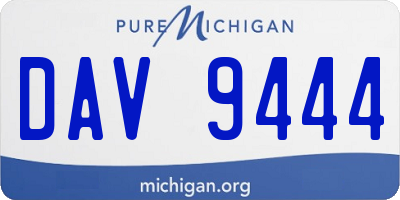 MI license plate DAV9444