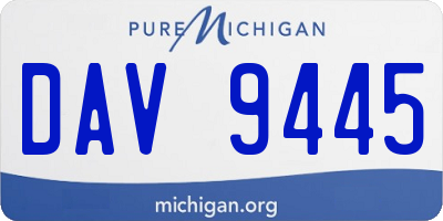 MI license plate DAV9445