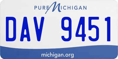 MI license plate DAV9451