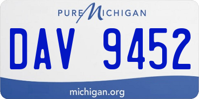 MI license plate DAV9452