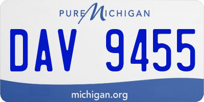 MI license plate DAV9455