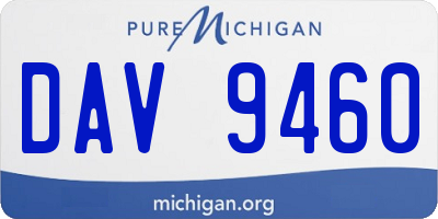 MI license plate DAV9460