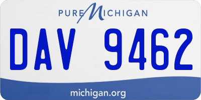 MI license plate DAV9462