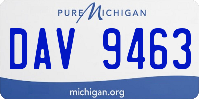 MI license plate DAV9463