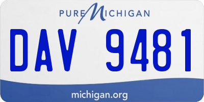 MI license plate DAV9481