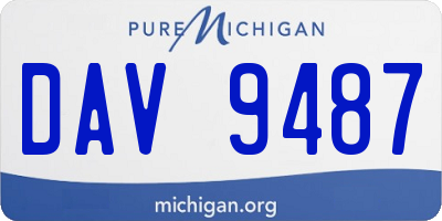 MI license plate DAV9487