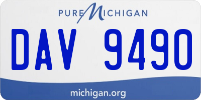 MI license plate DAV9490