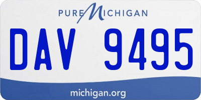 MI license plate DAV9495