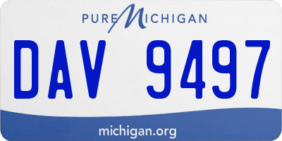 MI license plate DAV9497