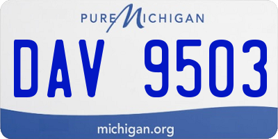 MI license plate DAV9503
