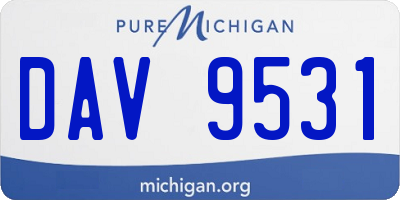 MI license plate DAV9531