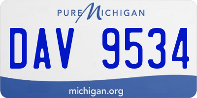 MI license plate DAV9534