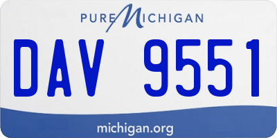 MI license plate DAV9551