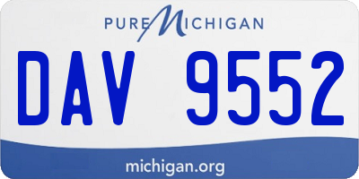 MI license plate DAV9552