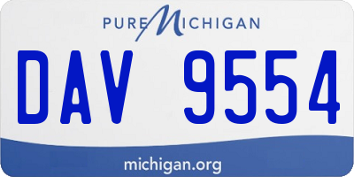 MI license plate DAV9554