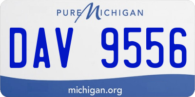 MI license plate DAV9556