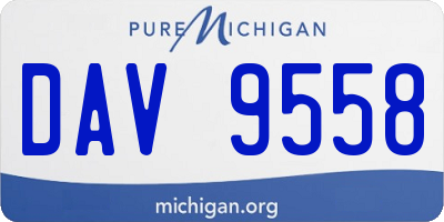 MI license plate DAV9558