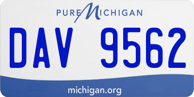 MI license plate DAV9562