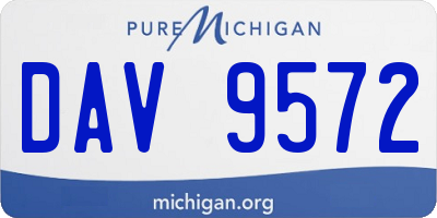 MI license plate DAV9572