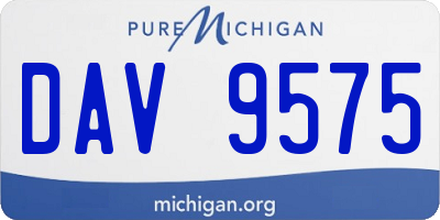 MI license plate DAV9575