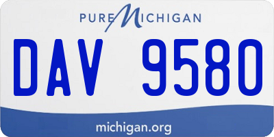 MI license plate DAV9580