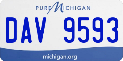 MI license plate DAV9593
