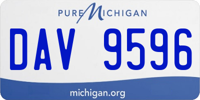 MI license plate DAV9596