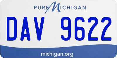 MI license plate DAV9622
