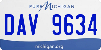 MI license plate DAV9634