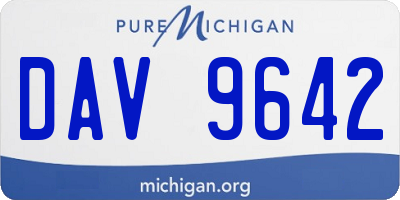 MI license plate DAV9642