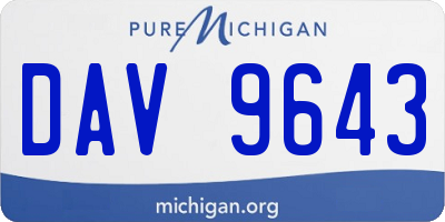MI license plate DAV9643