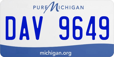 MI license plate DAV9649