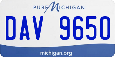 MI license plate DAV9650