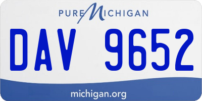 MI license plate DAV9652
