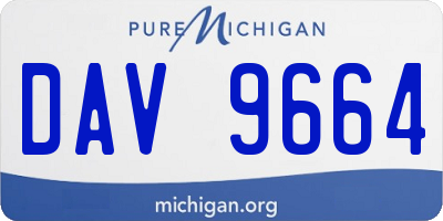 MI license plate DAV9664