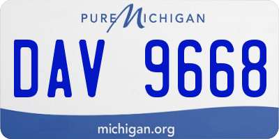 MI license plate DAV9668