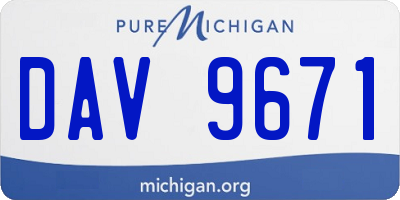 MI license plate DAV9671