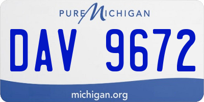 MI license plate DAV9672